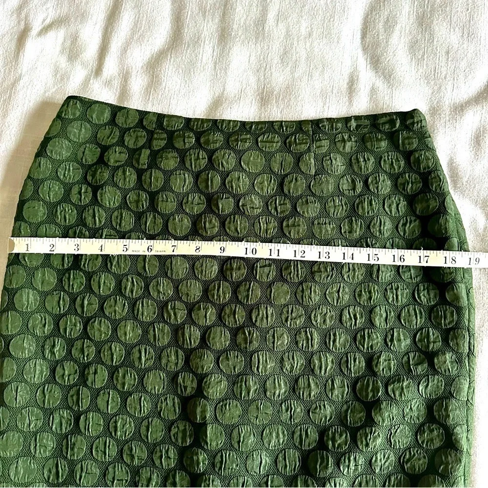 Anthropologie Maeve Doban Polka Dot Green Skirt Womens 6 Office Minimalist